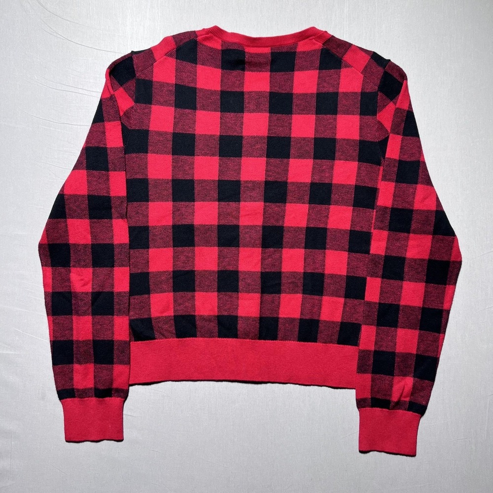 Polo Ralph Lauren Plaid Cardigan Womens XL Red Buffalo Button‎ Cotton Wool - Picture 2 of 13